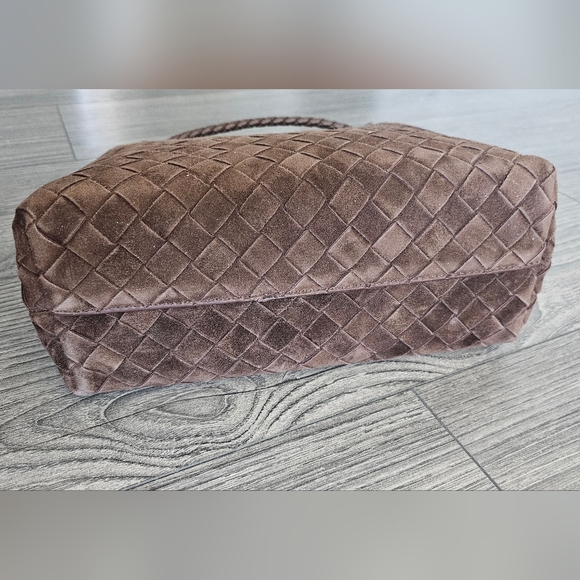 Tiffany & Fred Brown Woven Suede Tote with Gold Hardware - Picture 3 of 6